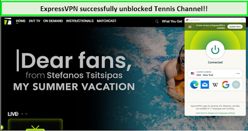 Express VPN unblocked Tennis Channel