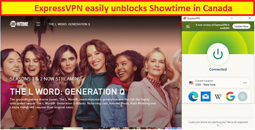 ExpressVPN easily unblocks Showtime in Canada
