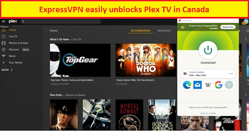 ExpressVPN unblocks Plex TV in Canada