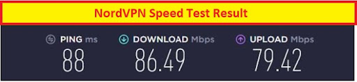 NordVPN Speed Test Result for Magnolia Network