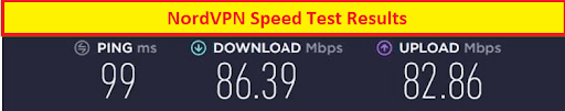 NordVPN Speed Test Result for Universo in Canada