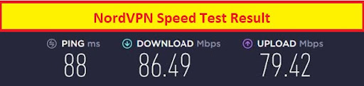 NordVPN speed test for Ion outside Canada