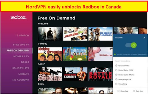 NordVPN unblocks Redbox in Canada
