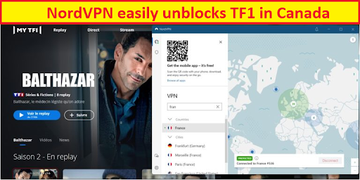 NordVPN unblocks TF1 in Canada