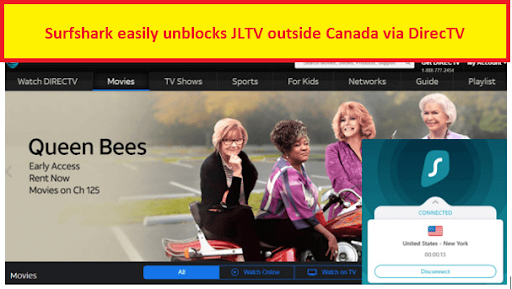 SurfShark unblocks JLTV Outside canada