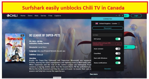 surfshark unblocks chili tv in canada