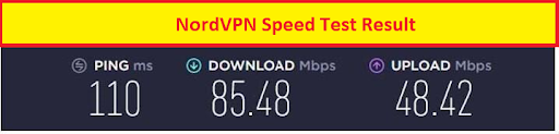 NordVPN Speed Test Result for Streaming