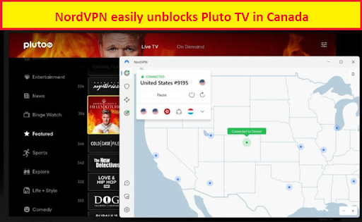 NordVPN unblocks Pluto TV in Canada