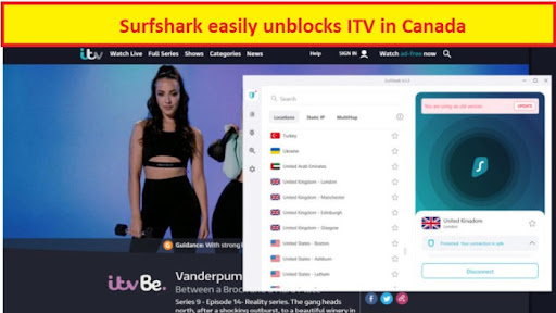 SurfShark unblocks ITV in Canada