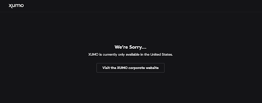 XUMO Geo Restriction Error