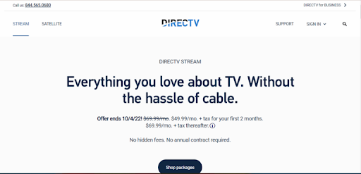direct tv home page