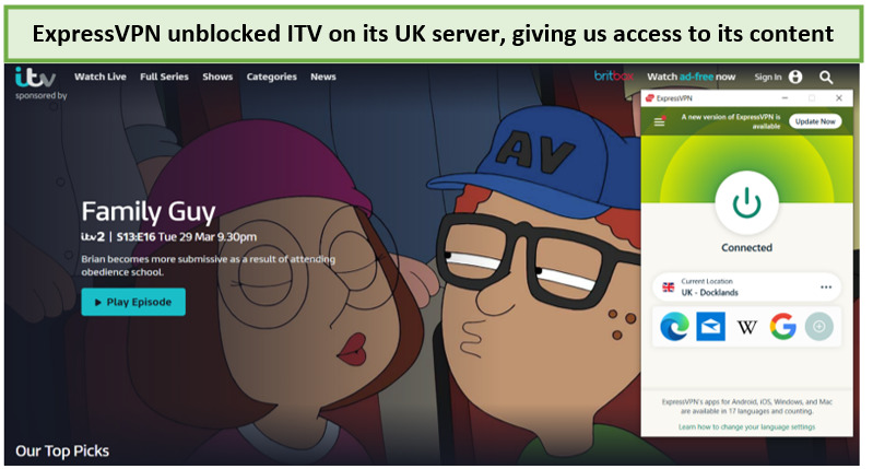 Unblock ITV with ExpressVPN