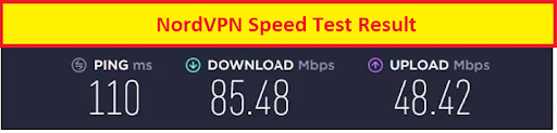 nord vpn speed test result for cnn go