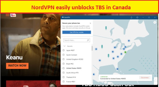 nord vpn unblocks tbs in canada