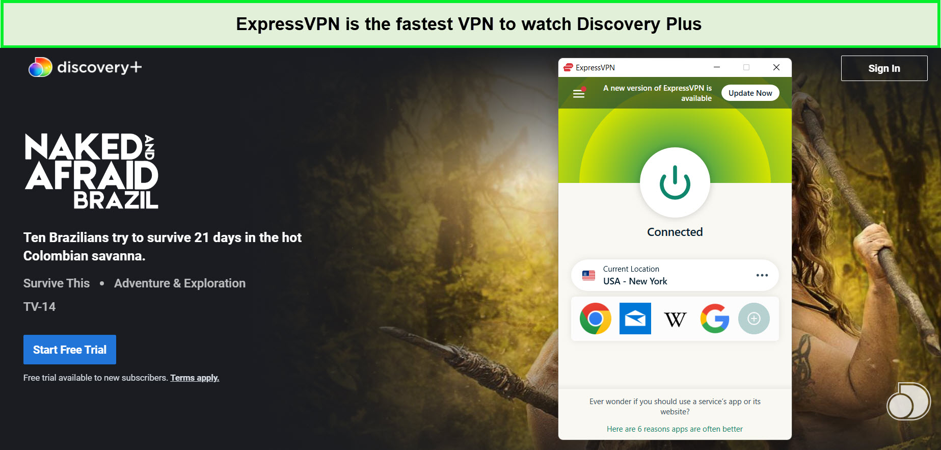 expressvpn-is-the-best-vpn-to-watch-naked-and-afraid-brazil-season-16-on-discovery-plus-outside-usa