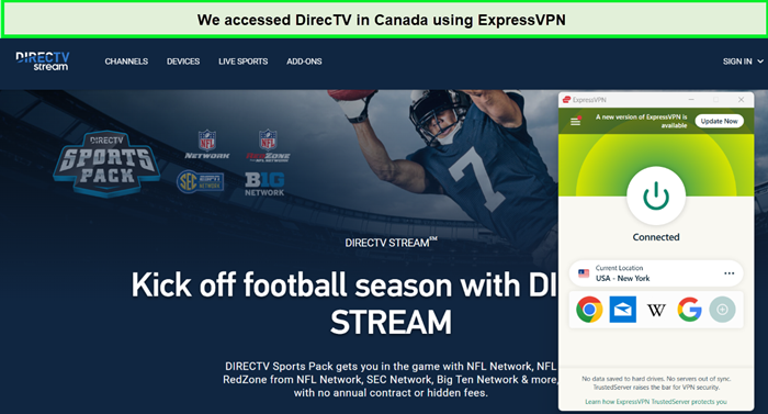 directv in canada is now accessible with expressvpn