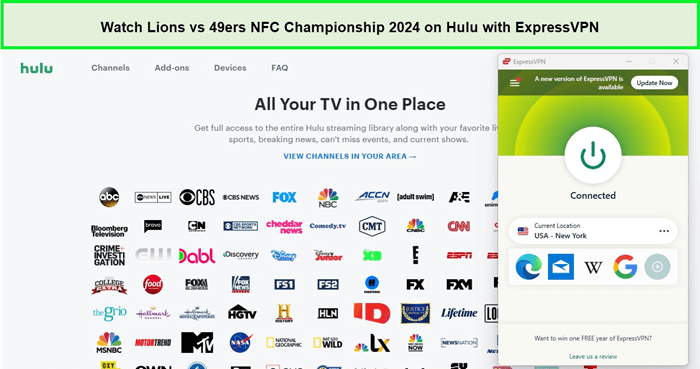 watch-lions-vs-49ers-nfc-championship-2024-on-hulu-in-canada-with-expressvpn